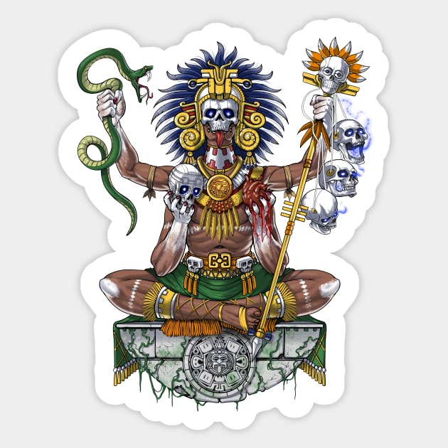 Aztec Shaman Sticker by underheaven